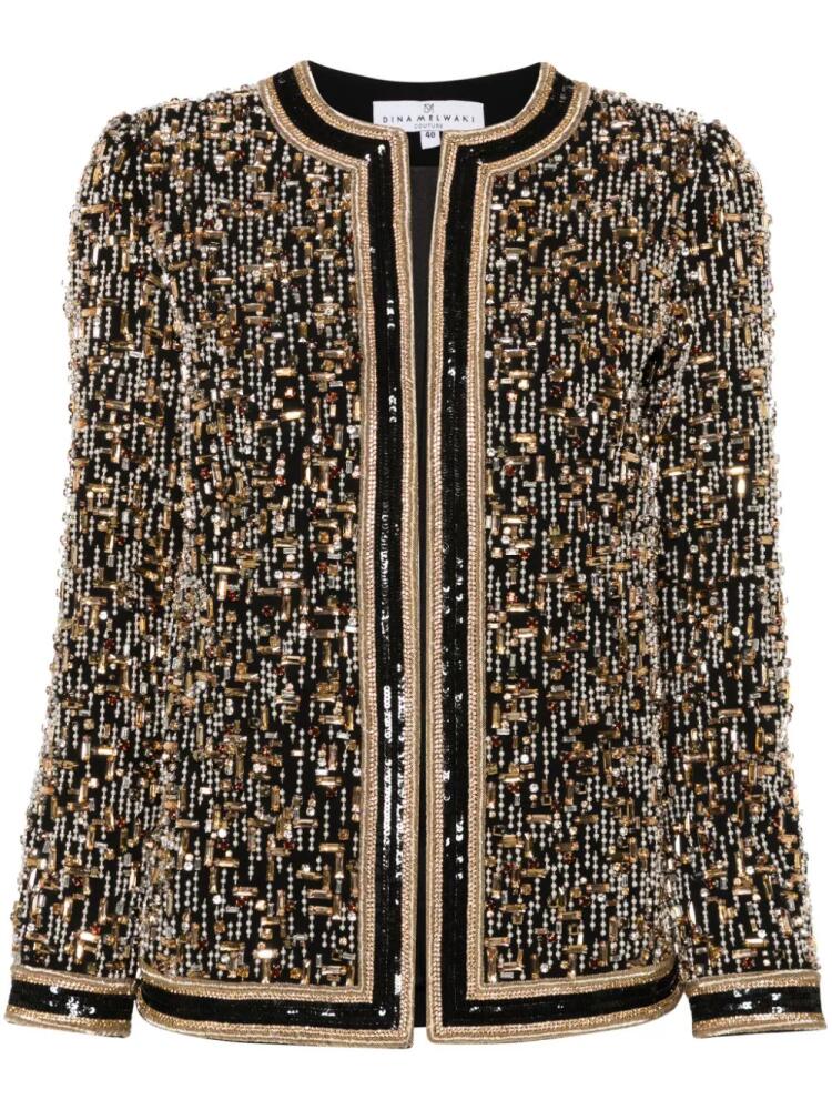 Dina Melwani crystal-embellished jacket - Black Cover