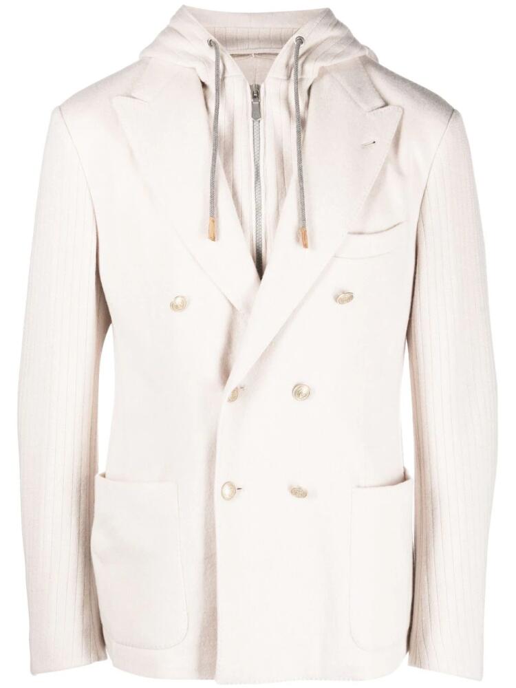 Eleventy double-breasted notched blazer - Neutrals Cover