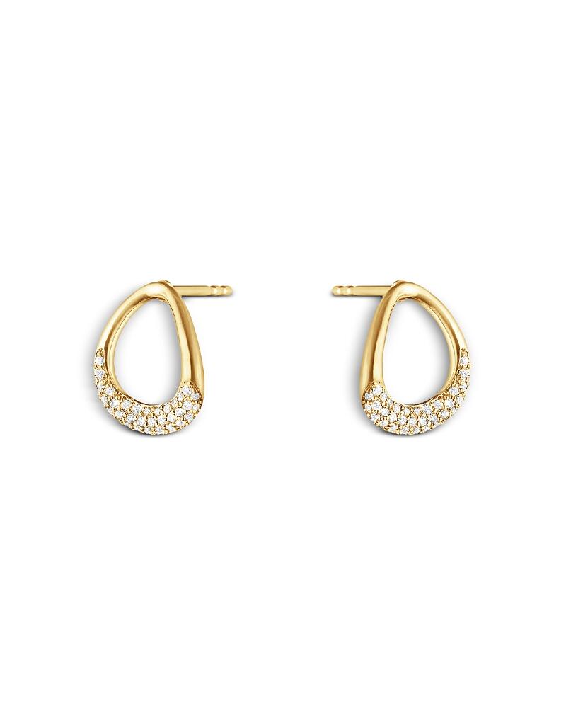 Georg Jensen 18K Yellow Gold Offspring Diamond Open Stud Earrings Cover