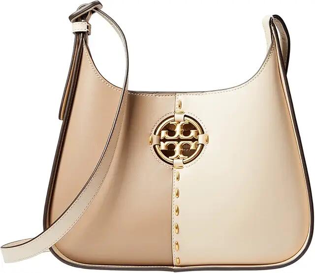 Tory Burch Miller Color-Block Small Shoulder Bag (Brie/Almond Flour) Hobo Handbags Cover