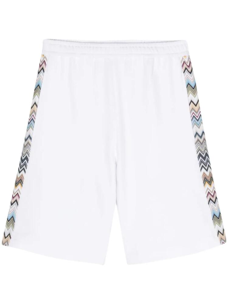 Missoni chevron-trim track shorts - White Cover