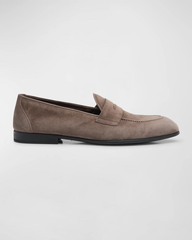 Brioni Men's York Suede Penny Loafers Cover