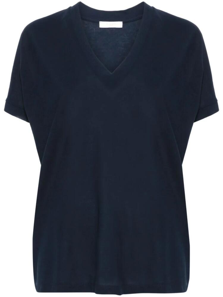 Zanone V-neck cotton T-shirt - Blue Cover