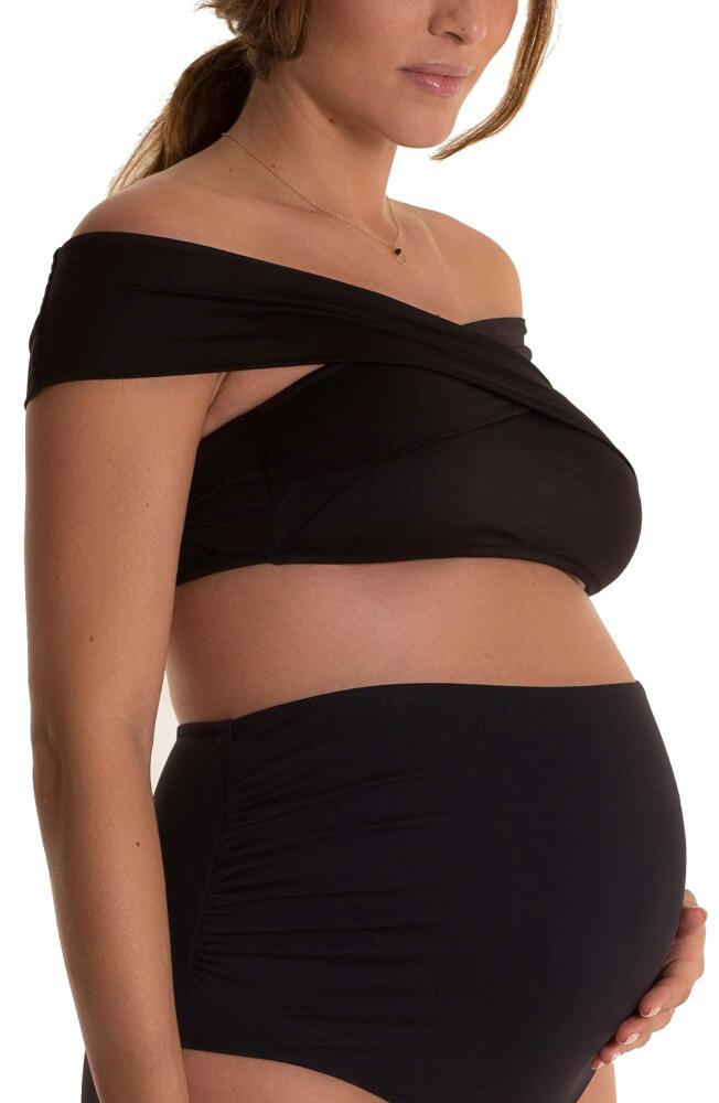 Pez D'Or Lucia Bandeau Maternity Bikini Top in Black Cover