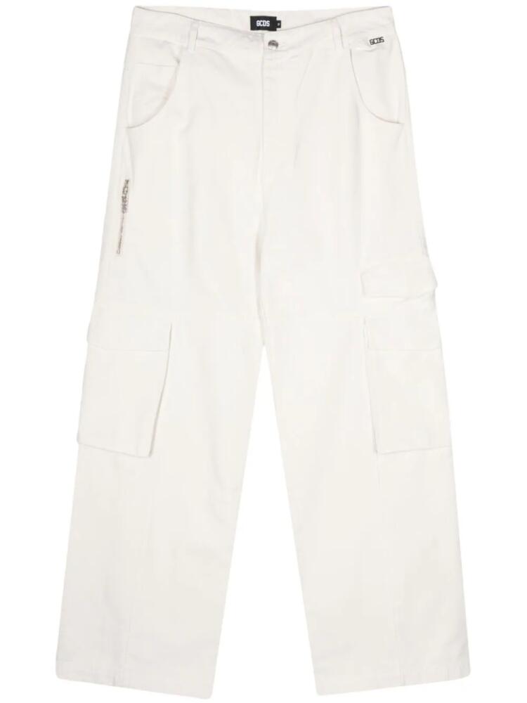 GCDS straight-leg cargo jeans - White Cover