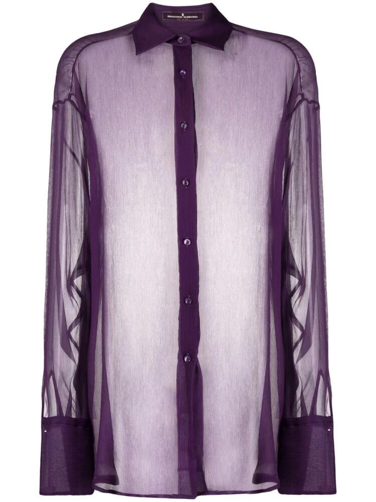 Ermanno Scervino sheer silk blouse - Purple Cover