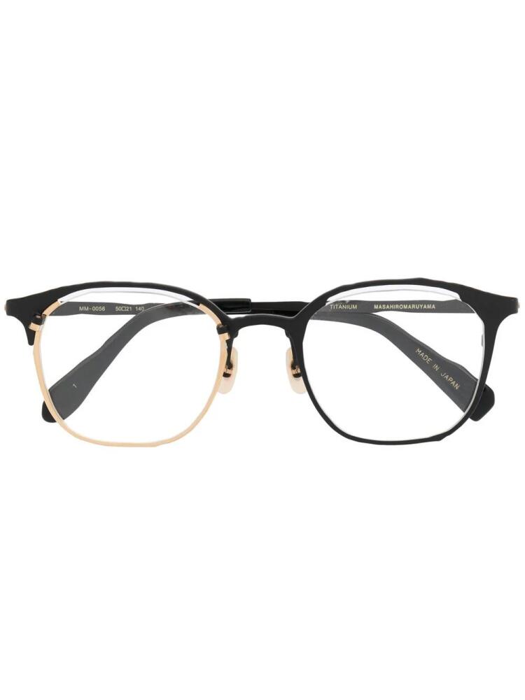 MASAHIROMARUYAMA titanium clear-lens glasses - Black Cover