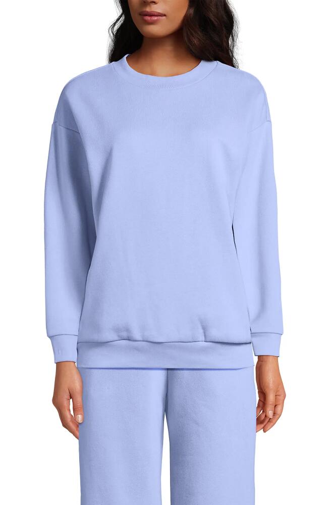 Lands' End Serious Sweats Relaxed Long Sleeve Crew Neck Sweatshirt in Light Cornflower Cover