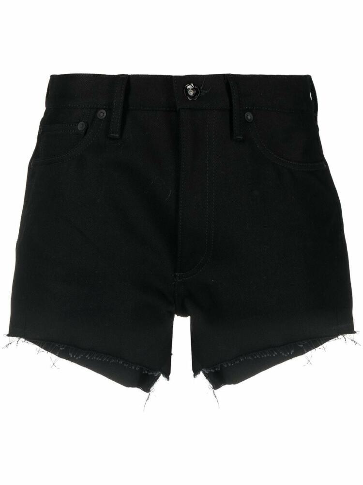 Off-White Diag-stripe denim shorts - Black Cover