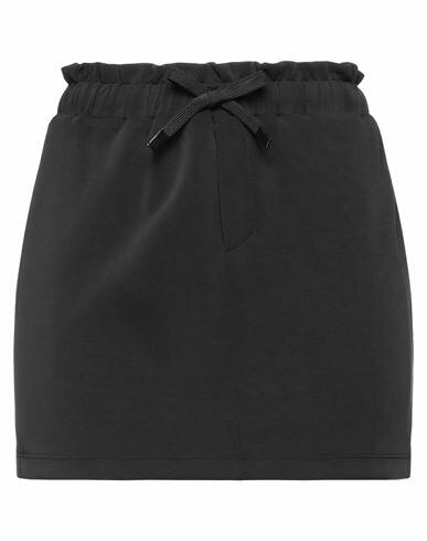 Lanston Sport Woman Mini skirt Black Polyester, Modal, Elastane Cover