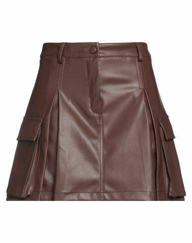 Kaos Woman Mini skirt Cocoa Polyester, Polyurethane Cover