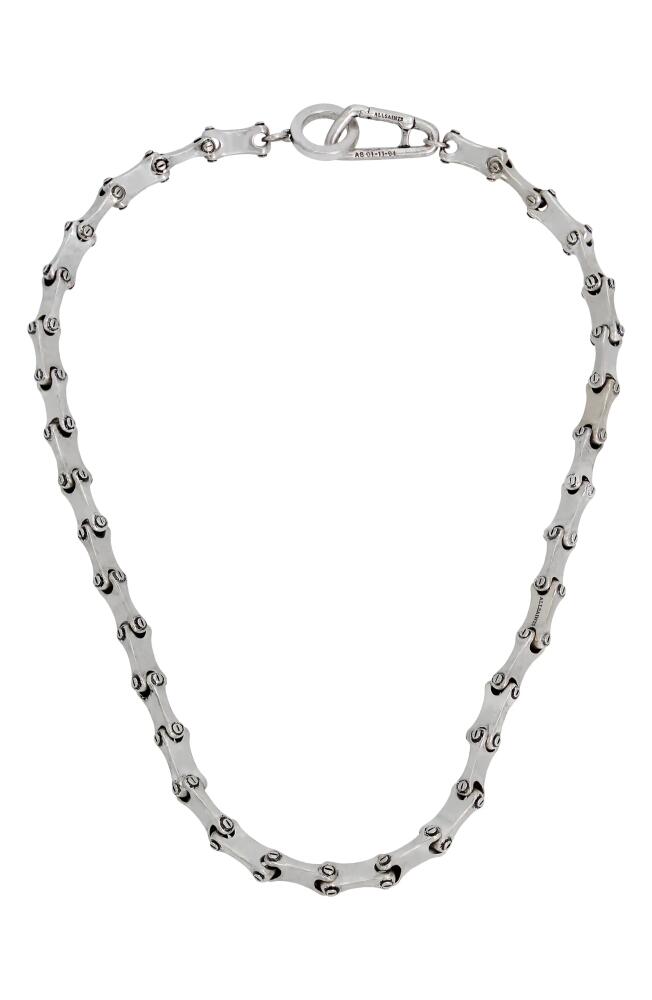 AllSaints Men's Chain Link Collar Necklace in Warm Silver Cover