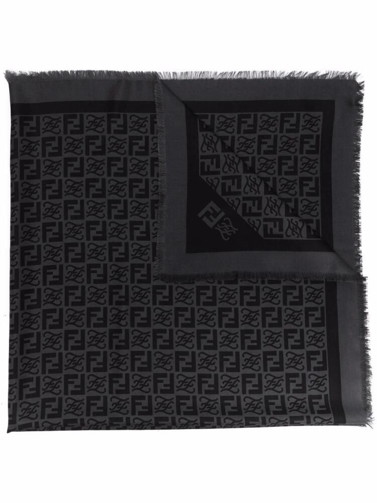 FENDI monogram-print scarf - Grey Cover