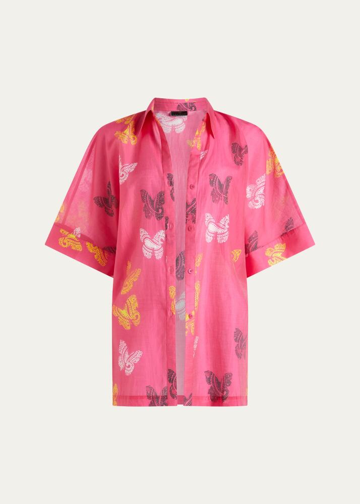 VALIMARE Sydney Sheer Butterfly Shirtdress Cover