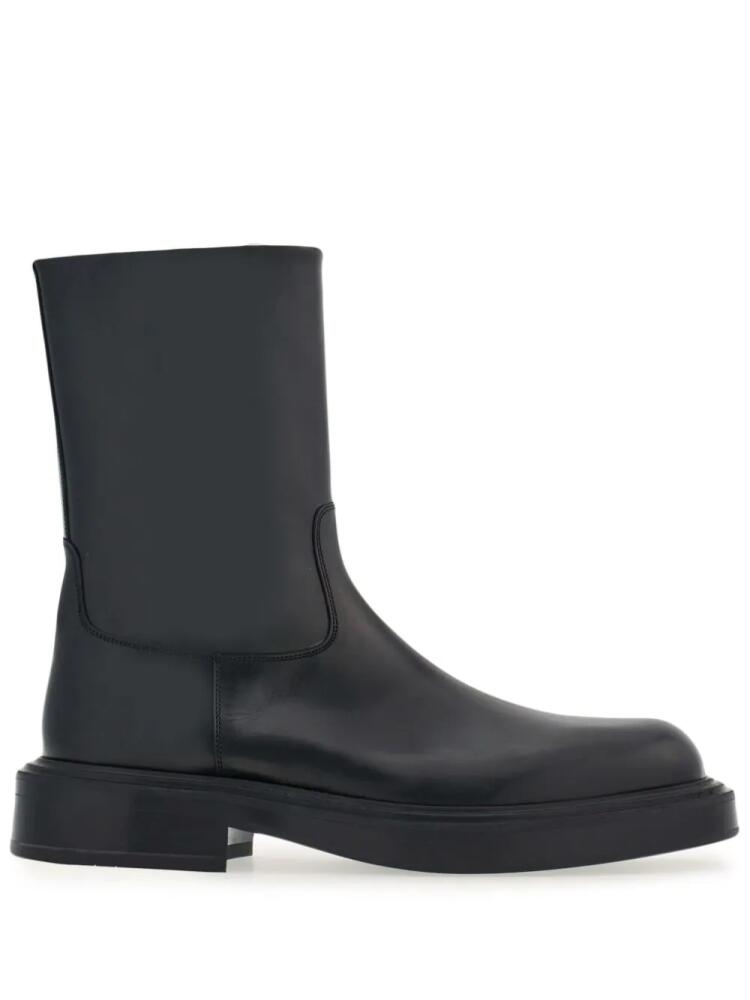 Ferragamo panelled patent-leather ankle boots - Black Cover