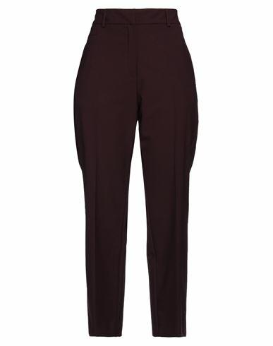 Ottod'ame Woman Pants Deep purple Polyester, Virgin Wool, Elastane Cover