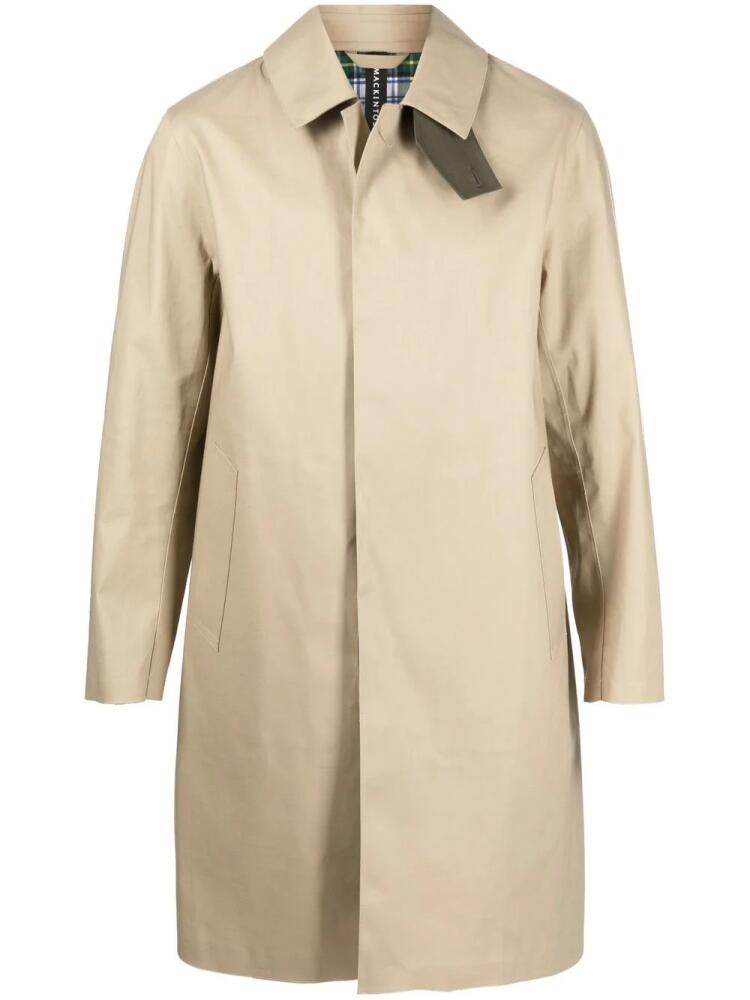 Mackintosh TARTAN OXFORD bonded cotton 3/4 coat - Neutrals Cover