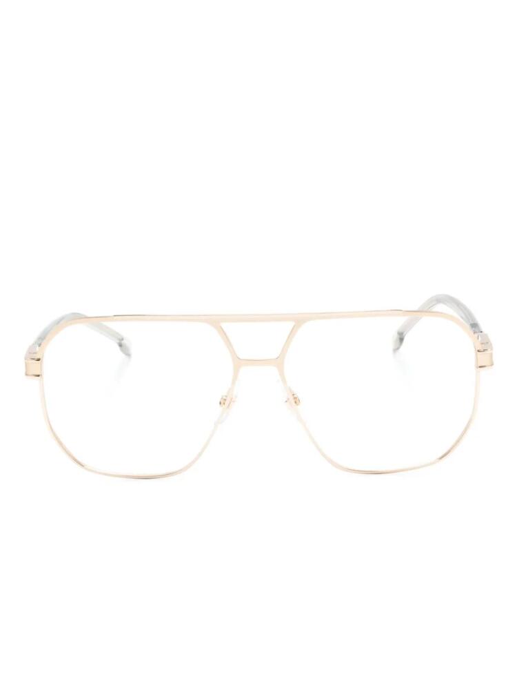 Carrera logo-engraved pilot-frame glasses - Gold Cover