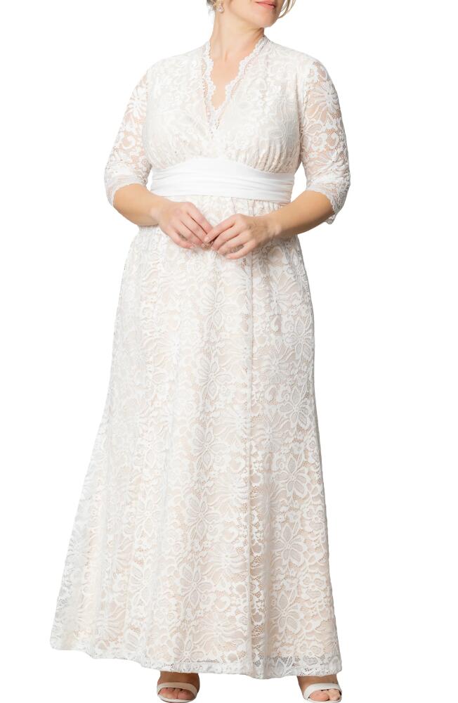 Kiyonna Amour Lace Gown in Ivory Lace/Nude Lining Cover