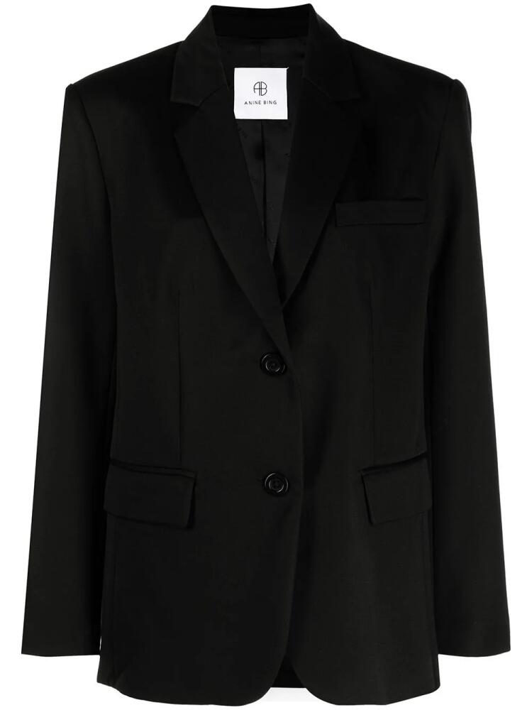 ANINE BING Classic single-breasted wool blazer - Black Cover