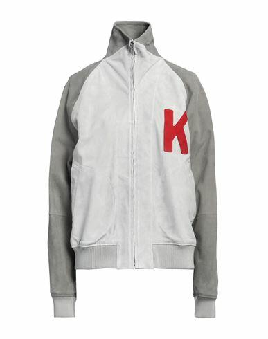 Kenzo Woman Jacket Grey Goat skin, Polyester, Polyamide, Elastane Cover