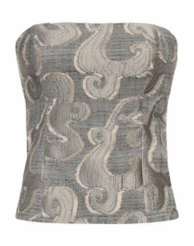 Rochas Woman Top Grey Polyacrylic, Cotton, Polyester, Acrylic Cover