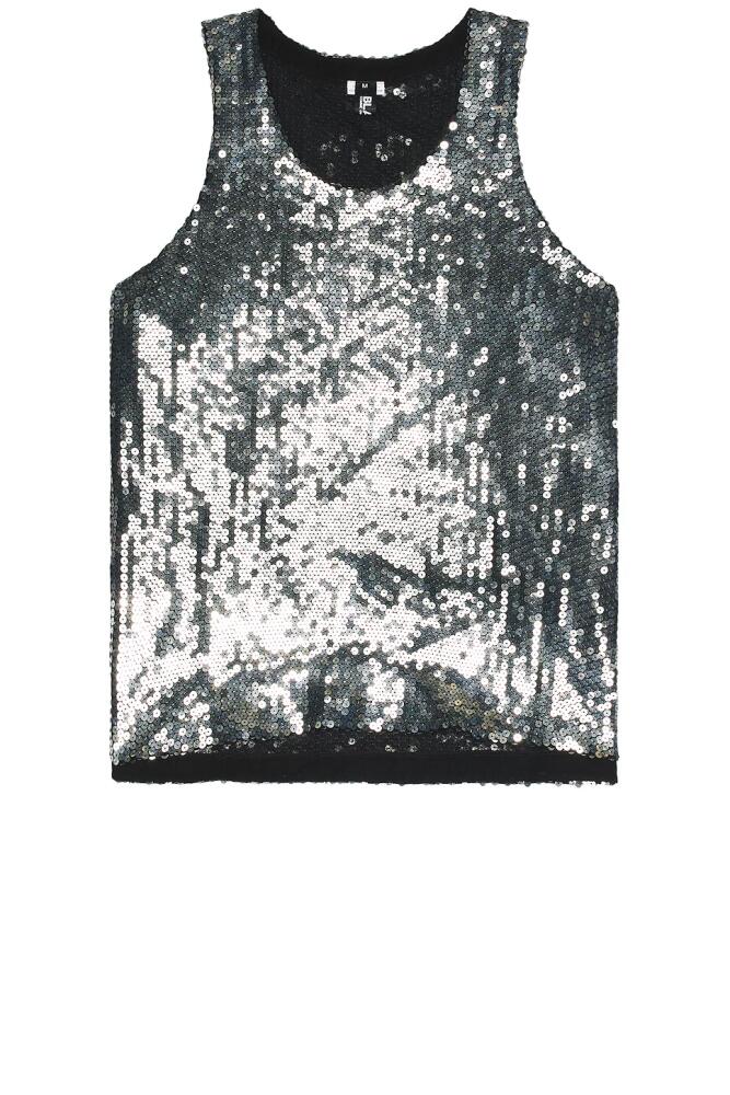 COMME des GARCONS BLACK Sequin Georgette Tank in Black Cover