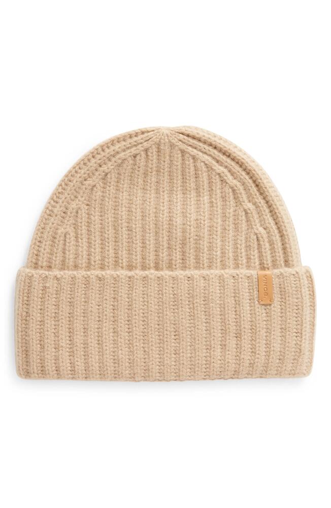 Vince Boiled Cashmere Chunky Rib Beanie in Camel Cover