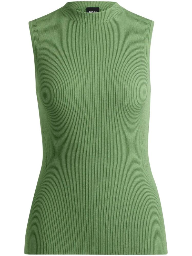 BOSS ribbed-knit tank top - Green Cover