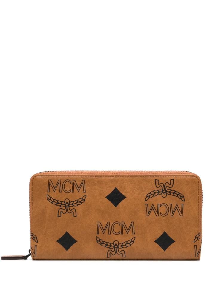 MCM large Aren monogram-print wallet - Brown Cover