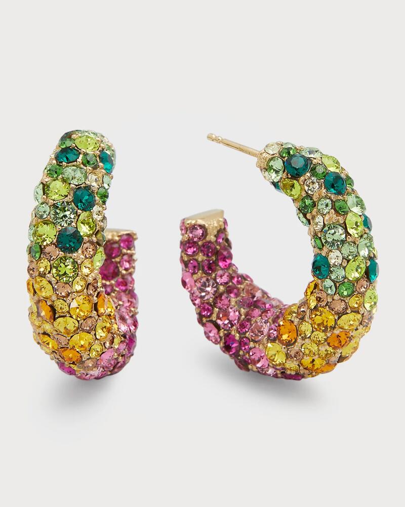 Oscar de la Renta Crystal Hoop Earrings in Rainbow Cover