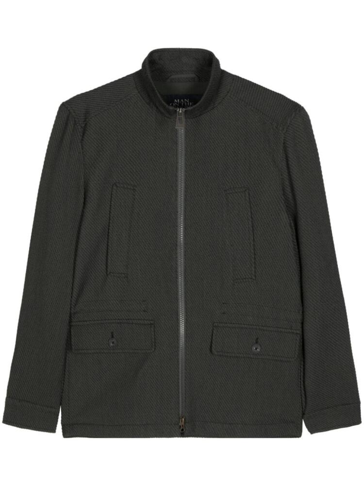 Man On The Boon. textured wool blend jacket - Green Cover