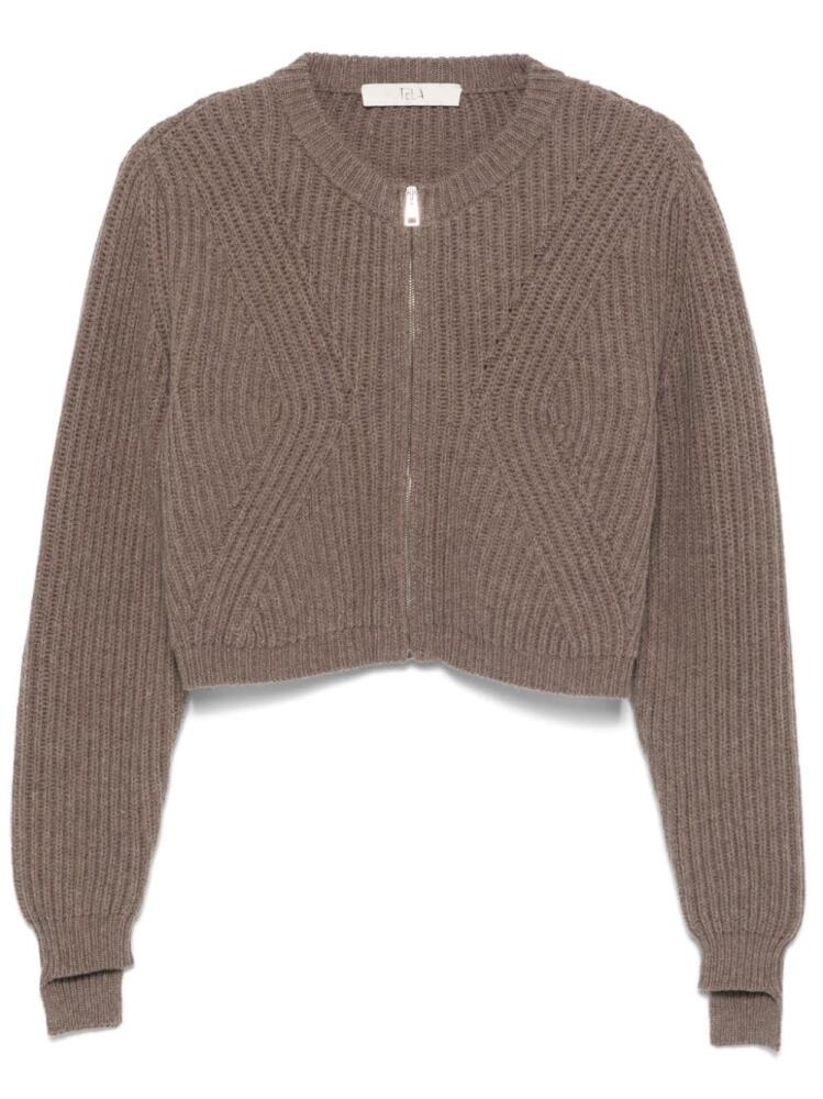 Tela chunky-ribbed cardigan - Brown Cover