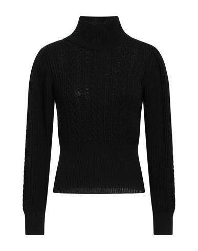 Nenette Woman Turtleneck Black Virgin Wool, Acrylic Cover