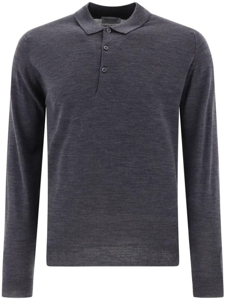 John Smedley merino wool polo shirt - Grey Cover