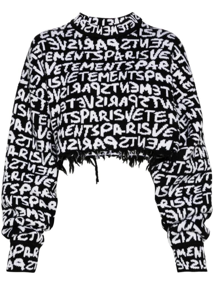 VETEMENTS logo-intarsia sweater - Black Cover