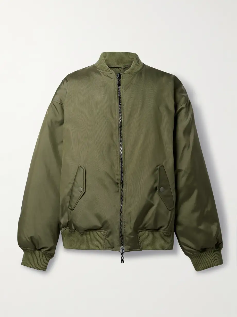 WARDROBE. NYC - Reversible Quilted Shell Bomber Jacket - Green Cover