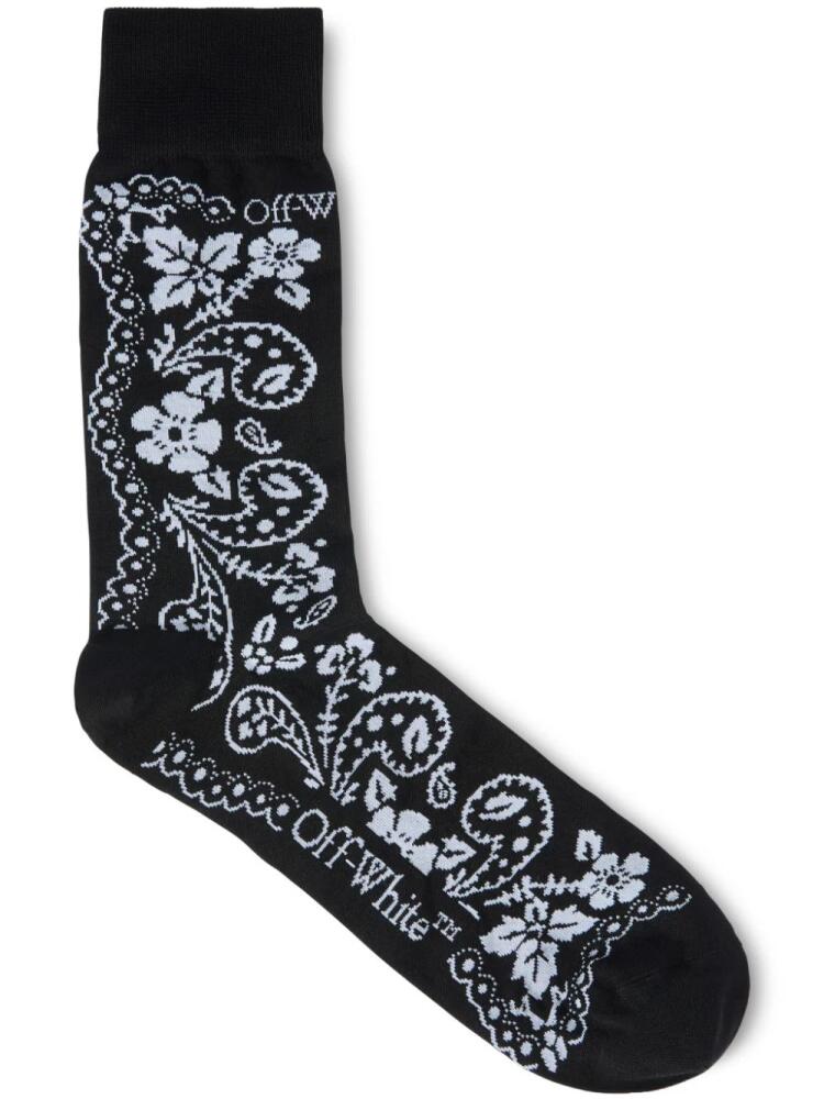 Off-White bandana intarsia socks - Black Cover