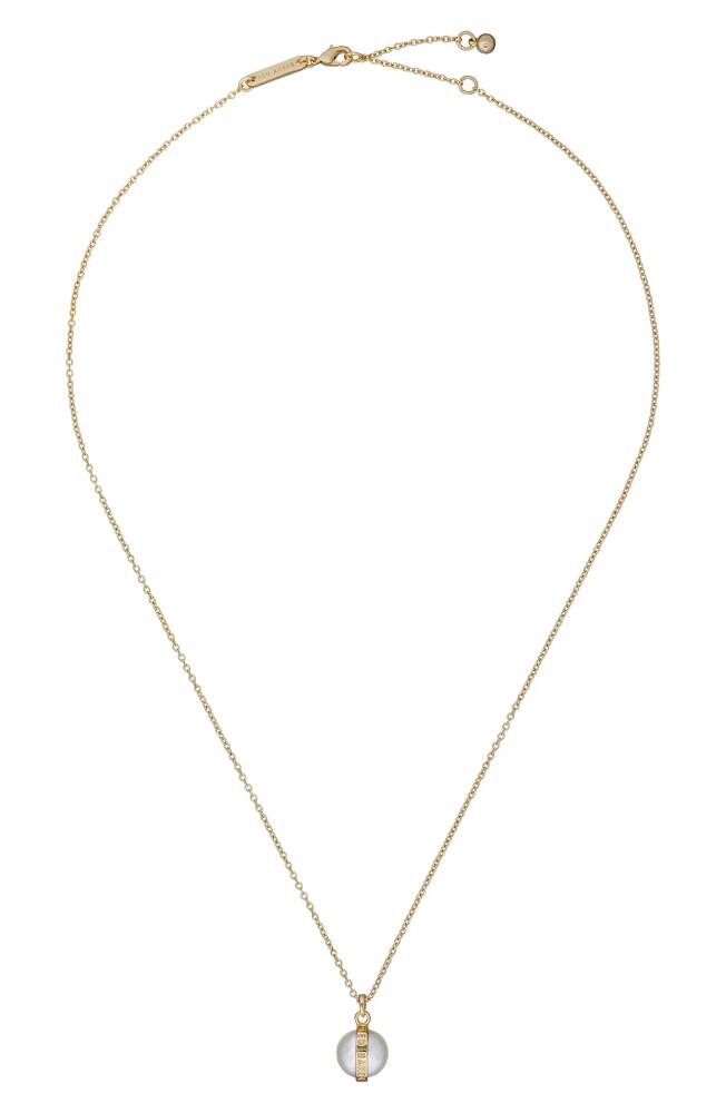 Ted Baker London Perreti Imitation Pearl Pendant Necklace in Gold Tone/Pearl Cover