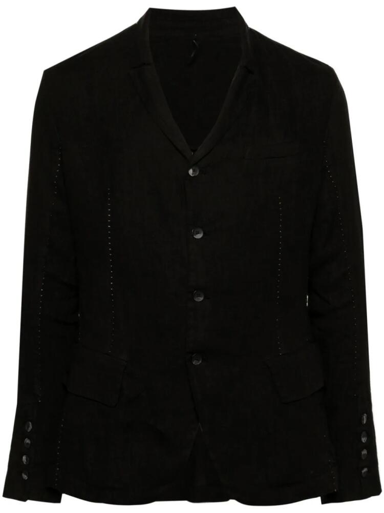 Masnada single-breasted linen blazer - Black Cover