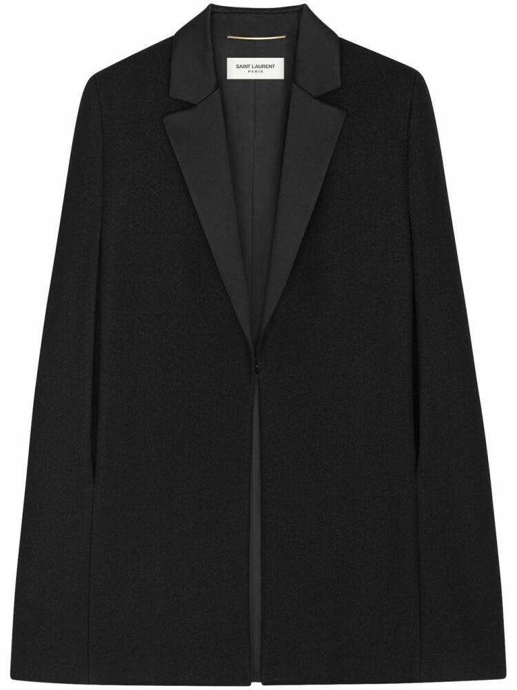 Saint Laurent wool-blend tuxedo cape - Black Cover