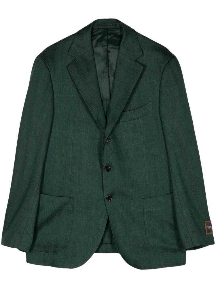 Man On The Boon. Herringbone single-breasted blazer - Green Cover