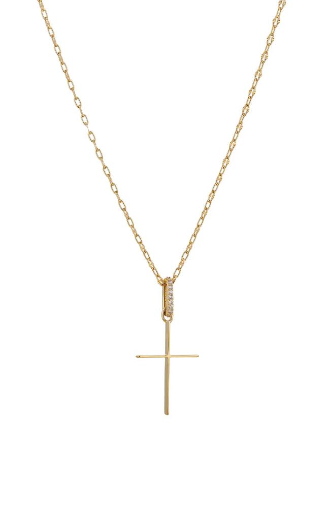 Nadri Cubic Zirconia Cross Pendant Necklace in Gold Cover