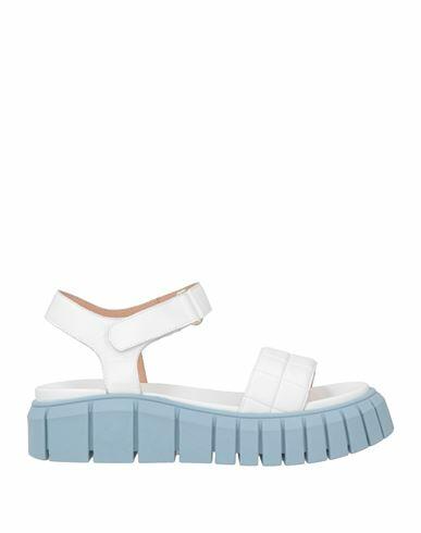 Pollini Woman Sandals White Leather Cover