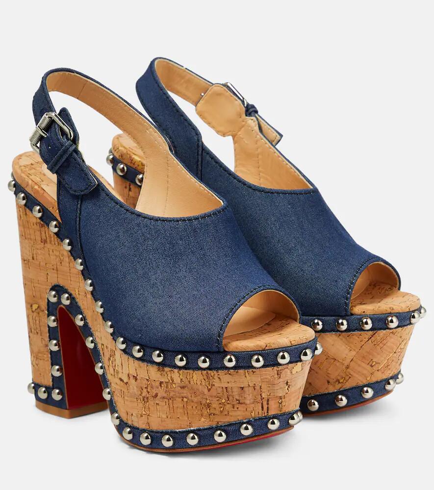 Christian Louboutin Super Joan denim platform sandals Cover