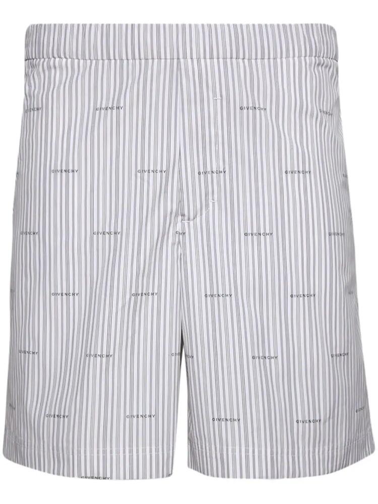 Givenchy logo-print striped cotton shorts - Grey Cover