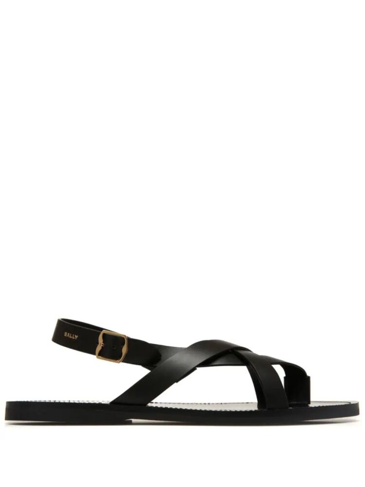 Bally crossover-strap leather sandals - Black Cover