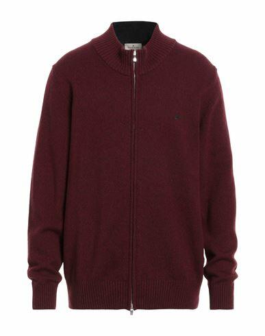 Brooksfield Man Cardigan Burgundy Wool Cover