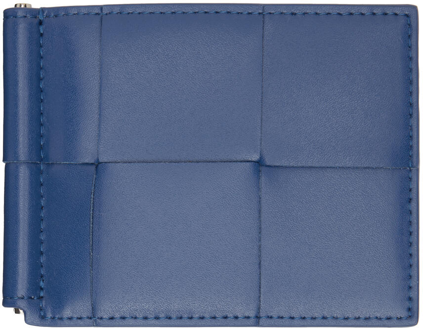 Bottega Veneta Navy Cassette Bill Clip Wallet Cover