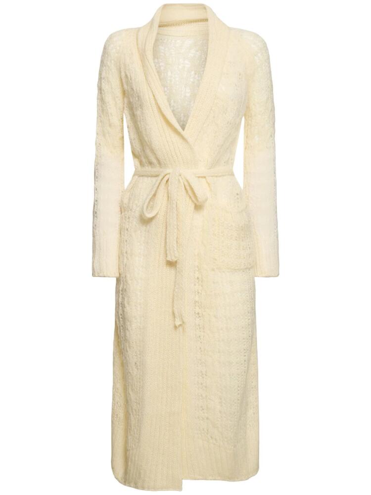 ERMANNO SCERVINO Openwork Mohair Blend Long Cardigan Cover